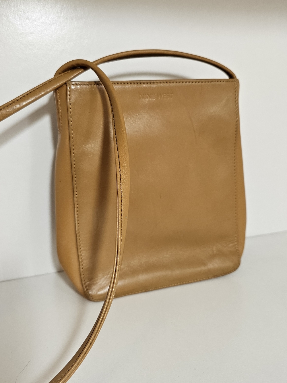 Nine West Tan Leather Crossbody Bag